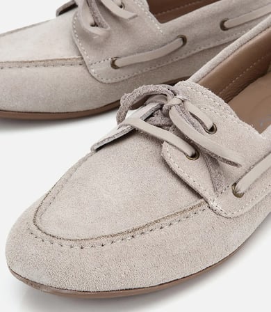 Kadın Süet Deri Bej Comfort Günlük Loafer