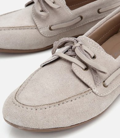 Kadın Süet Deri Bej Comfort Günlük Loafer