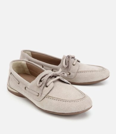 Kadın Süet Deri Bej Comfort Günlük Loafer