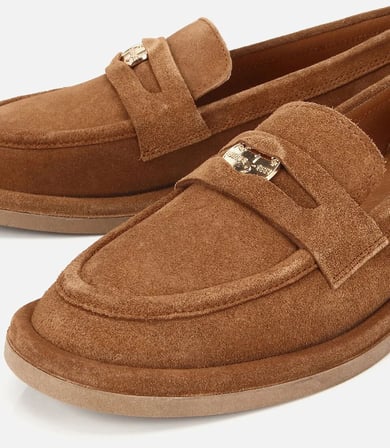 Kadın Süet Deri Taba Tokalı Klasik Loafer
