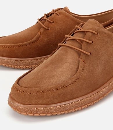 Kadın Süet Deri Taba Esnek Tabanlı Günlük Loafer