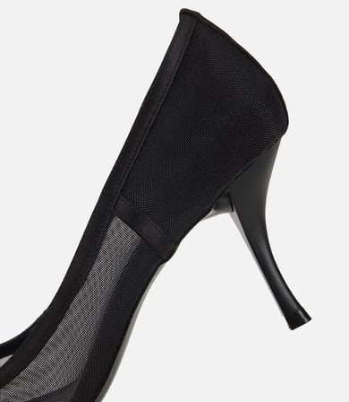 Kadın Siyah Transparan Fiyonk Detaylı Stiletto