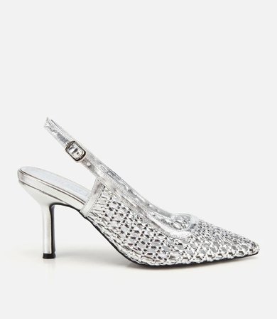 Kadın Lame Örgü Detaylı İnce Topuklu Stiletto