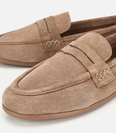 Kadın Süet Deri Vizon Yumuşak Dokulu Klasik Loafer