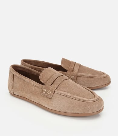 Kadın Süet Deri Vizon Yumuşak Dokulu Klasik Loafer