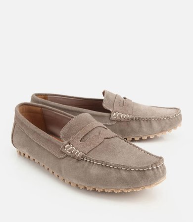 Erkek Süet Deri Bej Rahat Günlük Loafer
