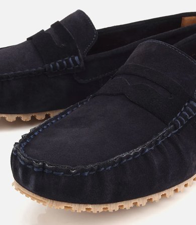 Erkek Süet Deri Lacivert Rahat Günlük Loafer