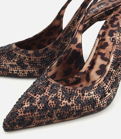Kadın  Kahverengi Taşlı Arkası Açık Stiletto