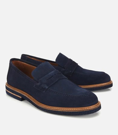 Erkek Süet Deri Lacivert Klasik Loafer