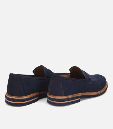 Erkek Süet Deri Lacivert Klasik Loafer