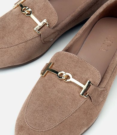 Kadın Vizon Süet Toka Detaylı Günlük Loafer