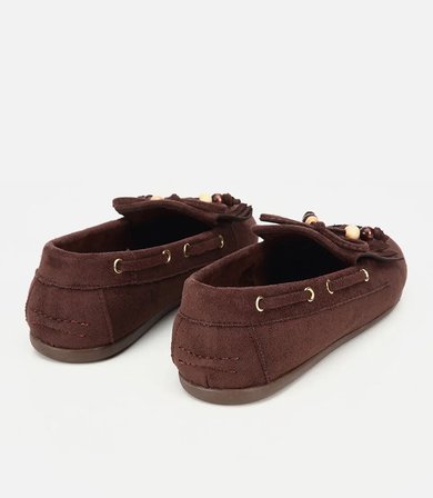 Kadın Kahverengi Süet Fiyonk Detaylı Bağcıklı Loafer