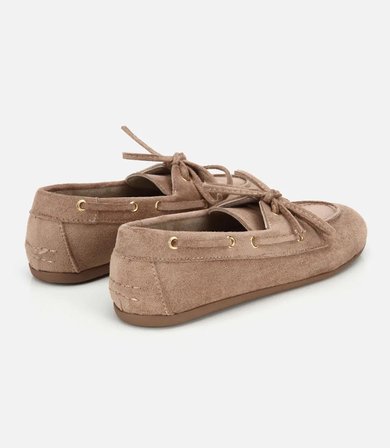 Kadın Vizon Süet Bağcık Detaylı Loafer