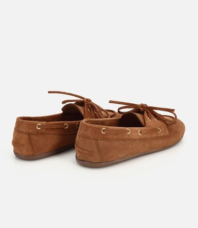 Kadın Taba Süet Bağcık Detaylı Loafer