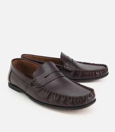 Erkek Deri Kahverengi Yumuşak Dokulu Günlük Loafer