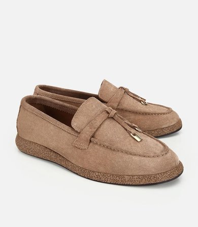 Kadın Süet Deri Vizon Tokalı Günlük Loafer
