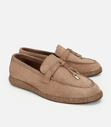 Kadın Süet Deri Vizon Tokalı Günlük Loafer