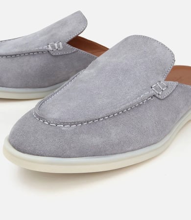 Erkek Süet Deri Gri Yumuşak Comfort Terlik