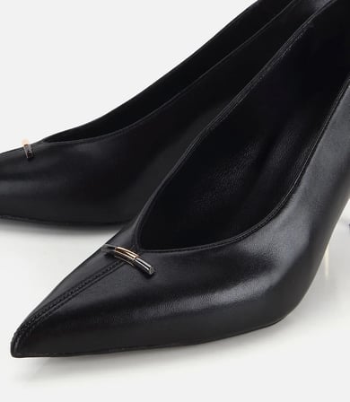 Kadın Siyah Gold Topuk Detaylı İnce Topuklu Stiletto