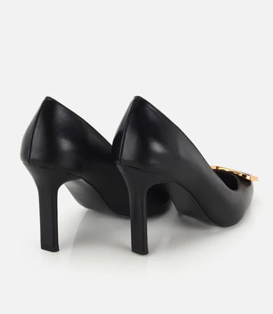 Kadın Siyah Gold Toka Detaylı  İnce Topuklu Stiletto