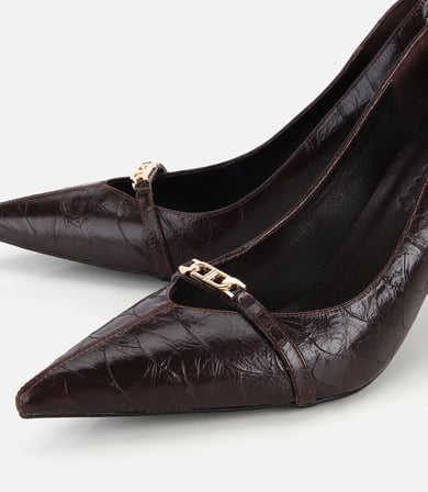Kadın Kahverengi Zincir Detaylı İnce Topuklu Stiletto