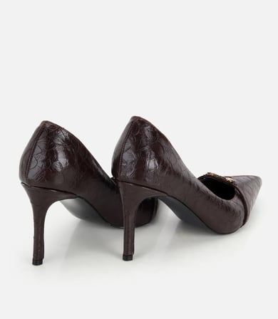 Kadın Kahverengi Zincir Detaylı İnce Topuklu Stiletto