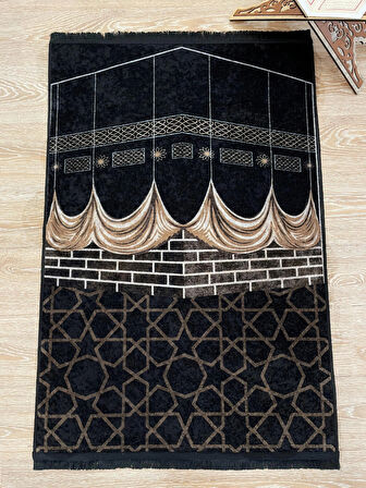 Seccade Saçaklı (lateks Taban) 75x125 Ebat - Siyah