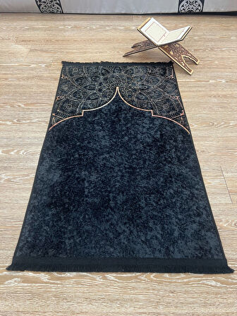 Seccade Saçaklı (lateks Taban) 75x125 Ebat - Lacivert