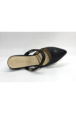 557 Siyah Kadın Topuklu Terlik