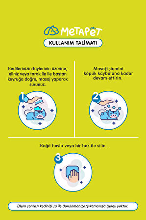 Yavru Kediler Için Kuru Şampuan, Doğal Tüy Bakım Ürünü, Durulanmayan Susuz Köpük Yıkama