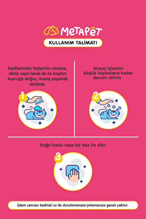 Kedi Tüy Dökülmesi Karşıtı Kuru Köpük Şampuan, Doğal E Vitamini Sağlığı, Önleyici Bakımı için 200 ML