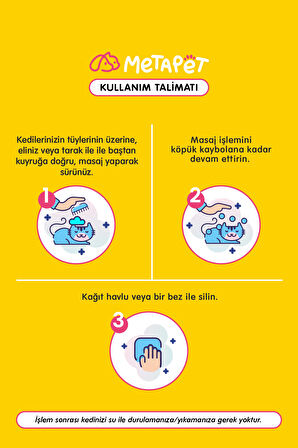 Kedilere Özel Koruyucu Kuru Şampuan, Bit Pire Parazit Kene Damlası Ve Tasması Ile Kullanılabilir