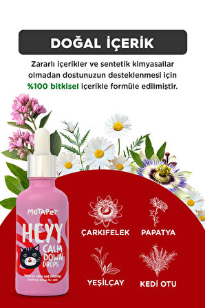 Kediler Için %100 Doğal Sakinleştirici Anti Stress Giderici Damla - Ilaç Değildir 50 ml