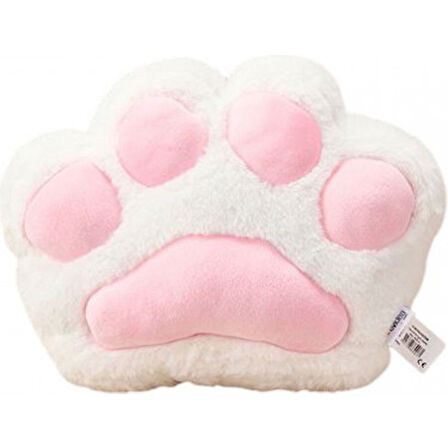 Kedi Pati Peluş Yastık Beyaz