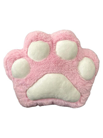 Kedi Pati Peluş Yastık Pembe
