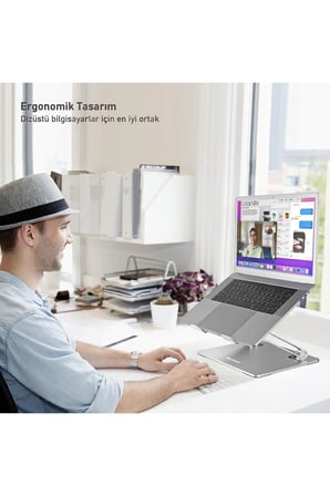 Full Alüminyum Ayarlanabilir Ergonomik Laptop Standı (10-17 İnç)