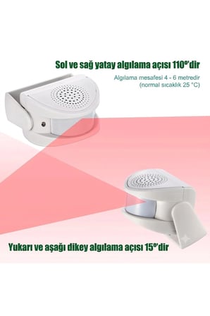 Hareket Sensörlü Misafir Karşılama Zili ve Güvenlik Alarmı (3 Modlu / Kumandalı / PIR Sensörlü)