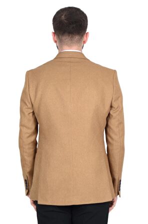 Cengiz İnler İtalyan Hasır Desen Slim Fit Erkek Ceket