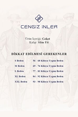 Cengiz İnler Menanj Tek Düğme Slim Fit Erkek Ceket