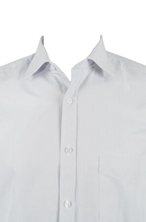 Standart Yaka Regular Fit Cepli Çizgili Gömlek