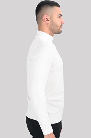 Cengiz İnler Yarım Balıkçı Düz Slim Erkek Triko