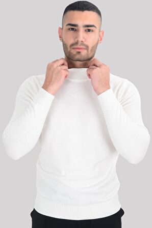 Cengiz İnler Yarım Balıkçı Düz Slim Erkek Triko