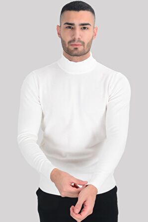 Cengiz İnler Yarım Balıkçı Düz Slim Erkek Triko