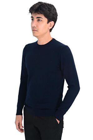 Cengiz İnler Sıfır Yaka Düz Slim Erkek Triko