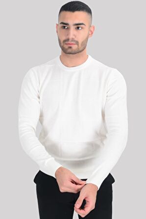 Cengiz İnler Sıfır Yaka Kareli Desenli Erkek Triko