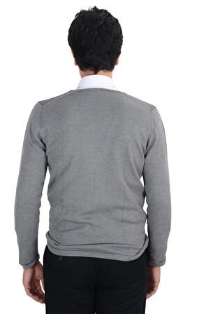 Cengiz İnler Cepli Düğmeli Erkek Triko Hırka