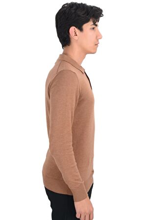 Cengiz İnler Polo Yaka Basic Erkek Triko Kazak
