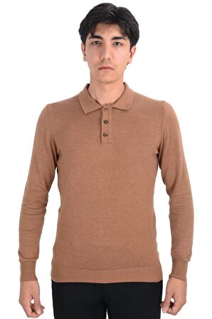 Cengiz İnler Polo Yaka Basic Erkek Triko Kazak
