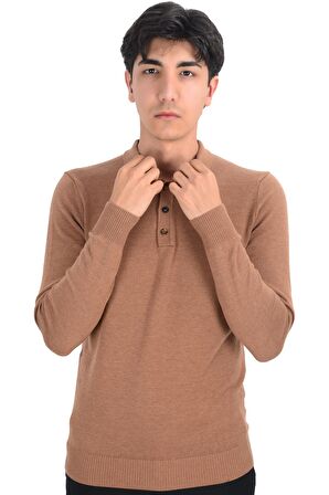 Cengiz İnler Polo Yaka Basic Erkek Triko Kazak