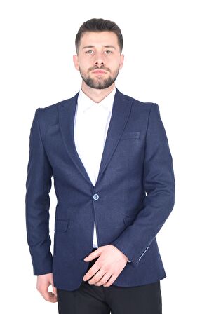 Cengiz İnler Dokulu Kırlangıç Yaka 6 Drop Yün Erkek Ceket